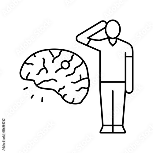 stroke man disease line icon vector. stroke man disease sign. isolated contour symbol black illustration