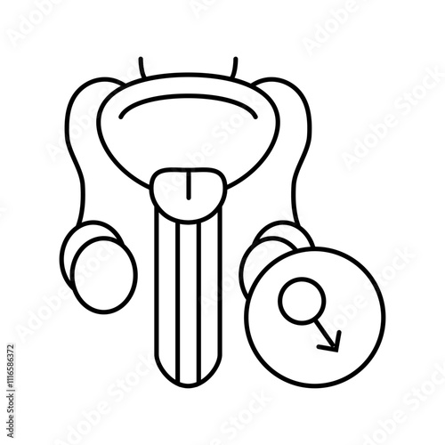 erectile dysfunction line icon vector. erectile dysfunction sign. isolated contour symbol black illustration