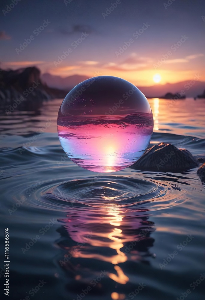serene background with glowing sphere floating in the water , glowing orb, glowing light source, aquatic environment serene background with glowing sphere floating in the water , glowing orb, glowing light source, aquatic environment