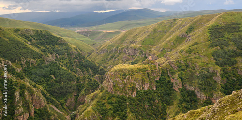 A view from Seytan Castle in Cildir, Ardahan, Turkey. photo