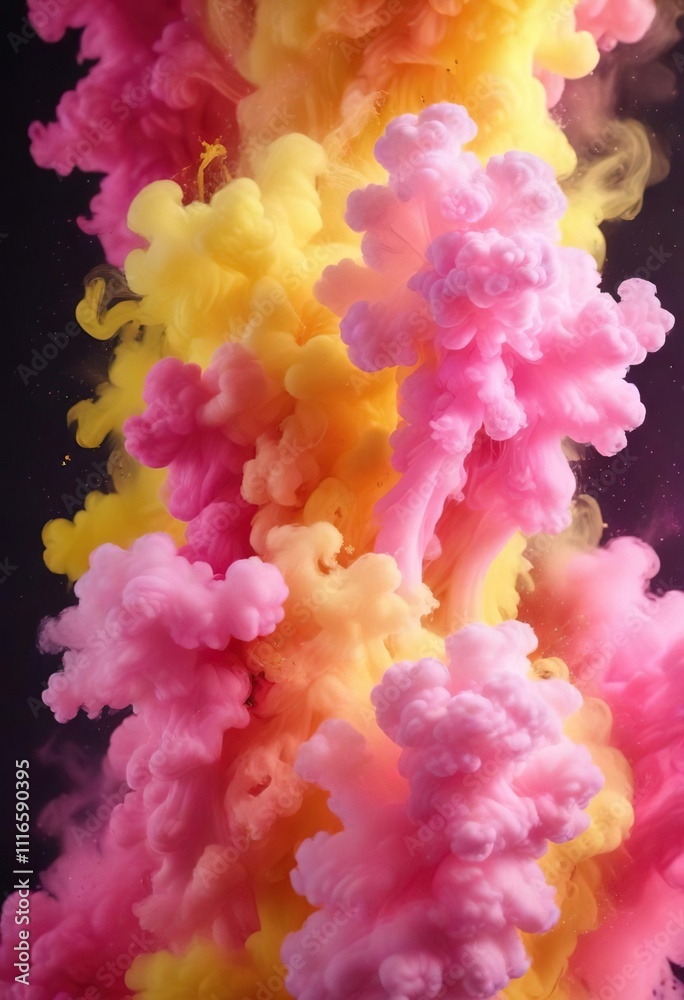 Fototapeta premium abstract background with pink and yellow smoke effects , yellow, smoke, vapor