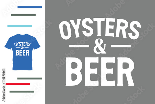 oysters and beer t shirt design