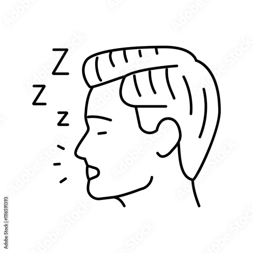 sleep apnea man disease line icon vector. sleep apnea man disease sign. isolated contour symbol black illustration