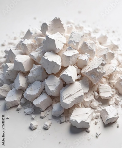 Powdered barite barium sulfate on a white background, barite barium sulfate, chemistry, white backgrounds