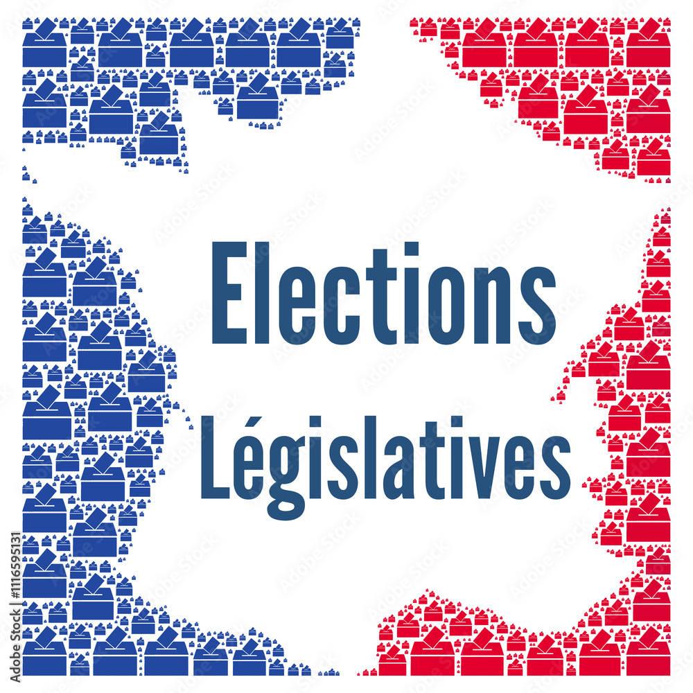 Obraz premium Symbole élections législatives en France 