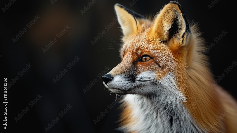 Obraz premium Fox isolated on black background