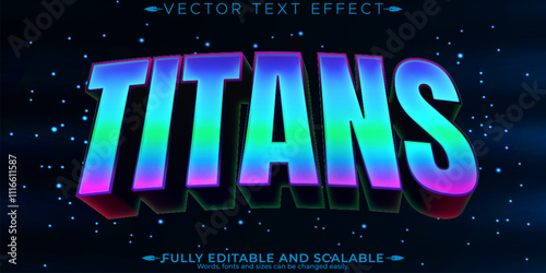 Attack editable text effect, editable movie and titan text style