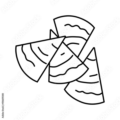 hummus with pita chips line icon vector. hummus with pita chips sign. isolated contour symbol black illustration