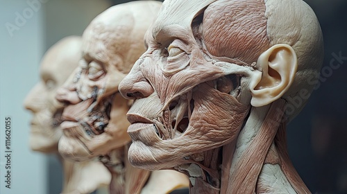 Figures for the study of human anatomy, with a view to the muscles of the face.