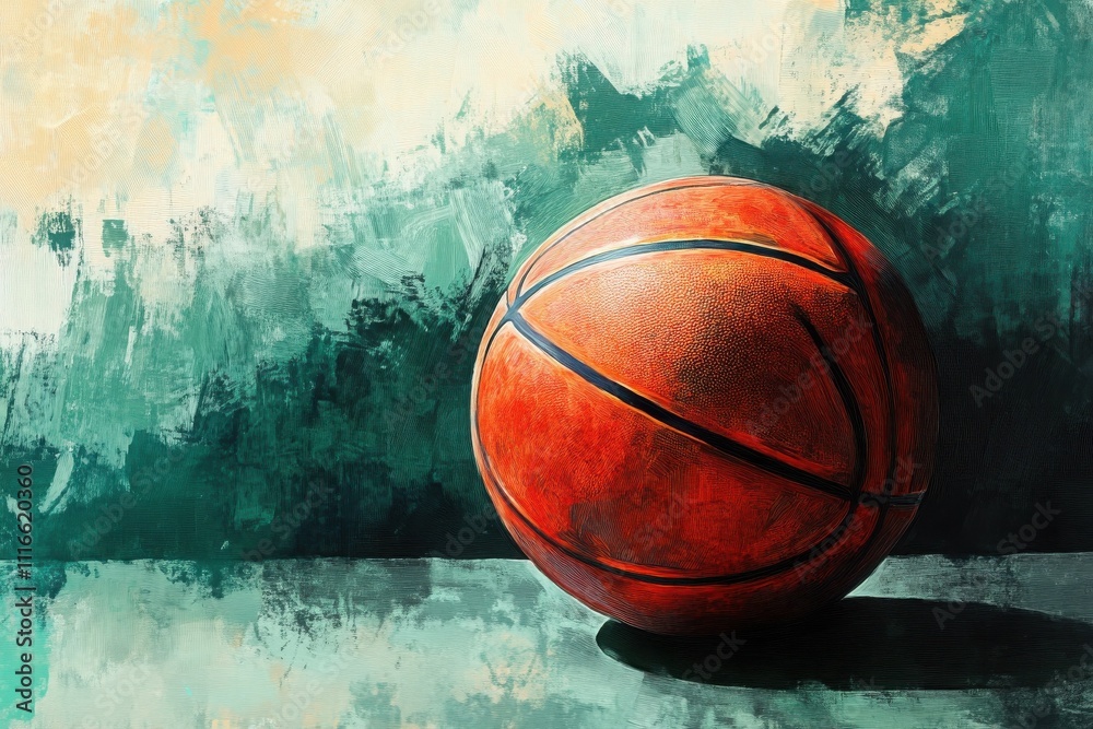 painting of a basketball ball painting of a basketball ball