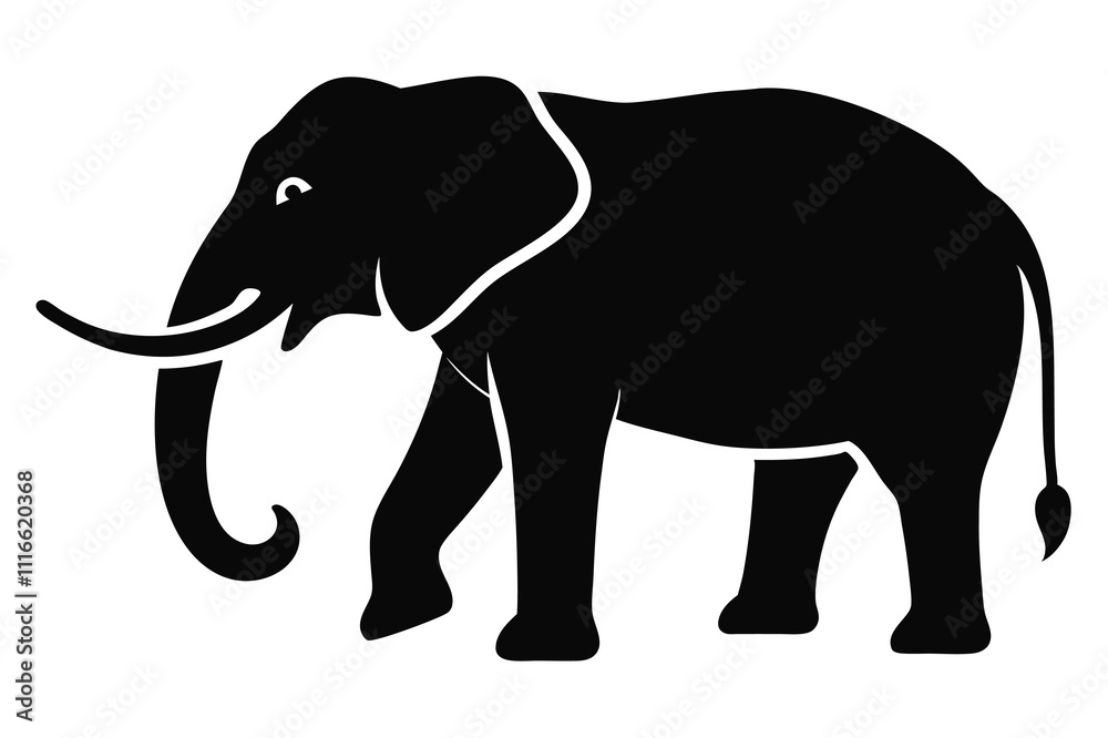 Elephant silhouette vector illustration on white background Elephant silhouette vector illustration on white background