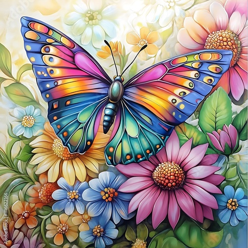 Butterfly Paradise Captivating Wings Stunning Colorful Gardens Nature Scenes Illustration