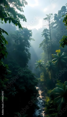 Enchanted Forest Stream Scene Made with AI