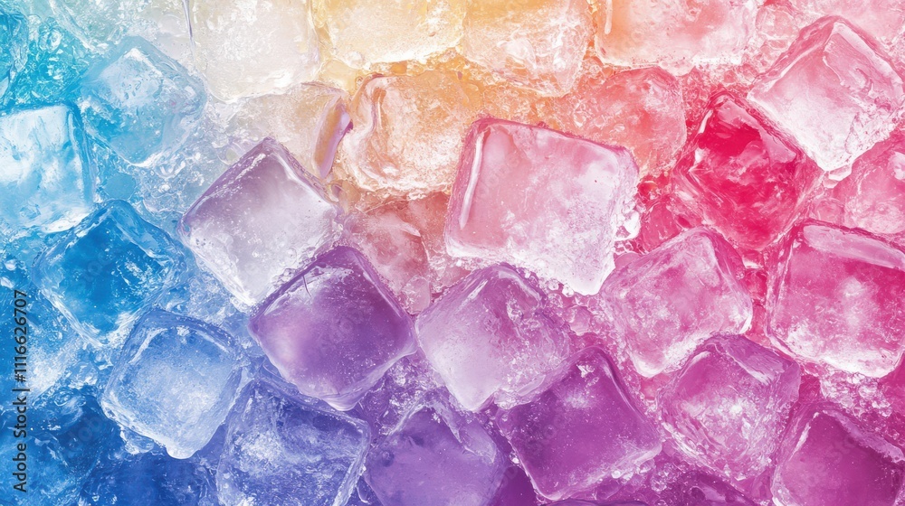 Abstract Ice Cubes in Bright Gradient Colors