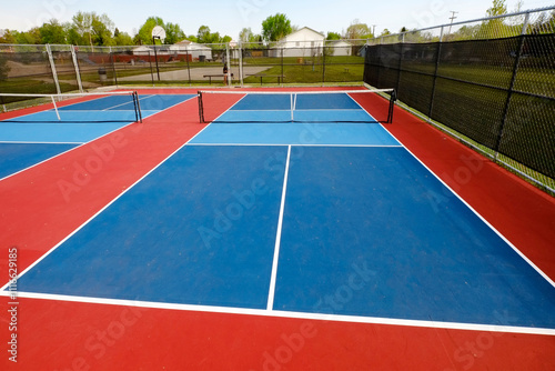 Empty Pickleball sports court in Venice, FL. Created 11.28.24 photo