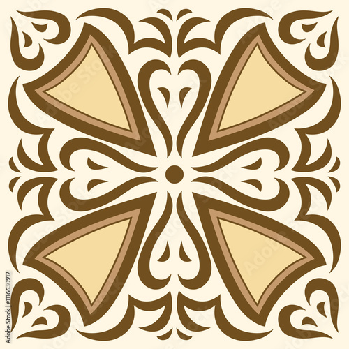 Arabic ceramic tile. Traditional eastern decorative talavera.