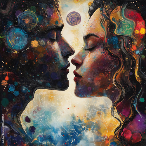 Abstract image of a couple who love each other