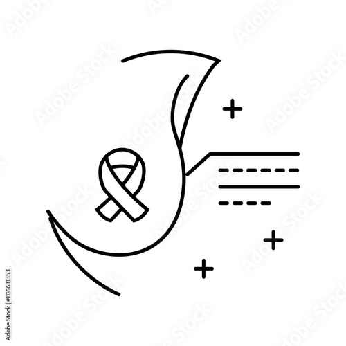 breast cancer awareness woman disease line icon vector. breast cancer awareness woman disease sign. isolated contour symbol black illustration
