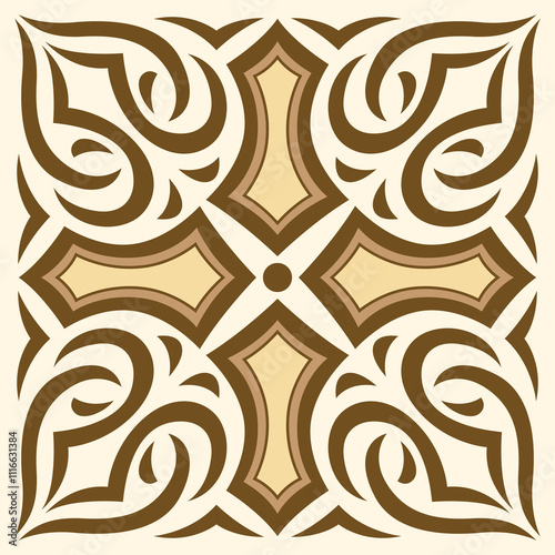 Arabic ceramic tile. Traditional eastern decorative talavera.