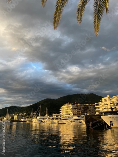 Yacht Porto Montenegro. Elite area of Tivat in Montenegro
