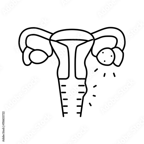 pelvic inflammatory woman disease line icon vector. pelvic inflammatory woman disease sign. isolated contour symbol black illustration