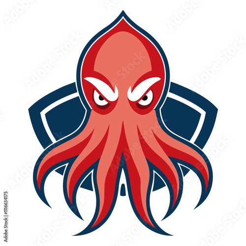 Giant Squid mascot logo design photo