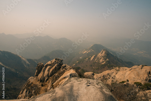 peak of stone in Bukhansan national park, Seoul - sep, 2 2024 photo