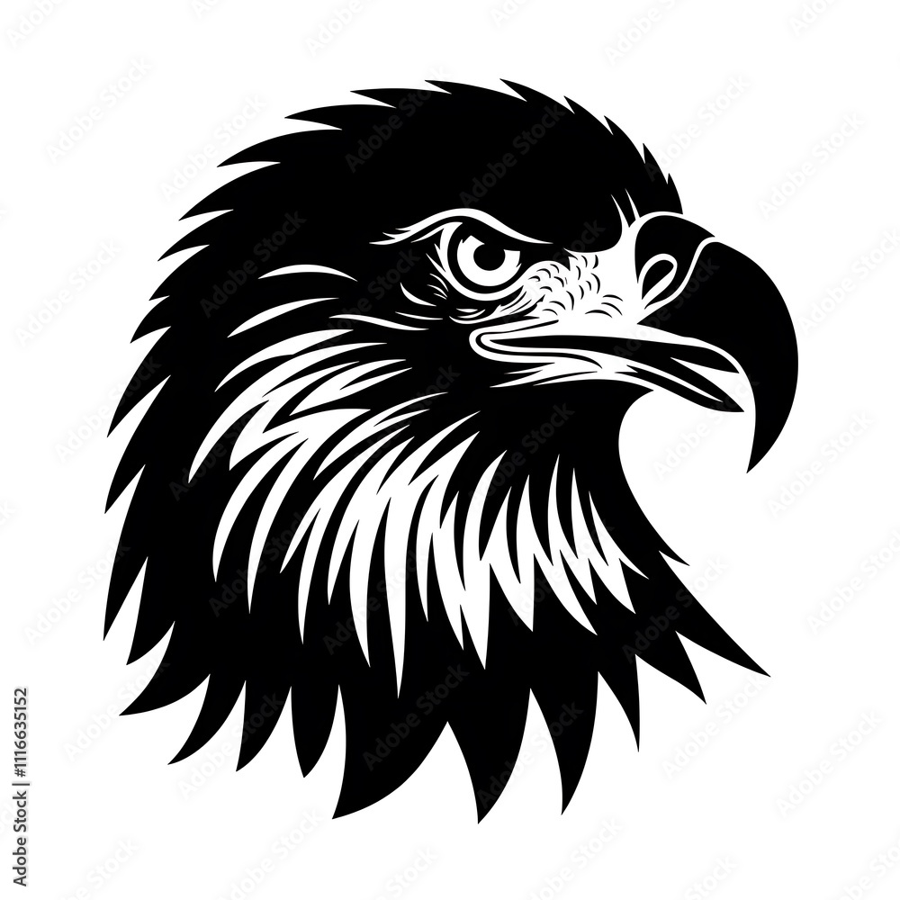 Obraz premium a vector image of a black eagle silhouette against