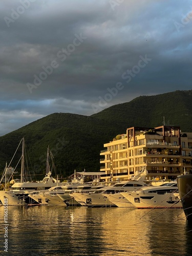 Yacht Porto Montenegro. Elite area of Tivat in Montenegro
