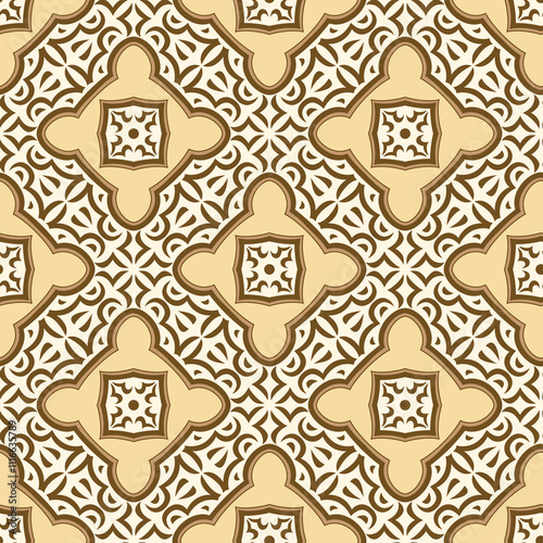 Arabic ceramic tile pattern. Traditional eastern decorative talavera.
