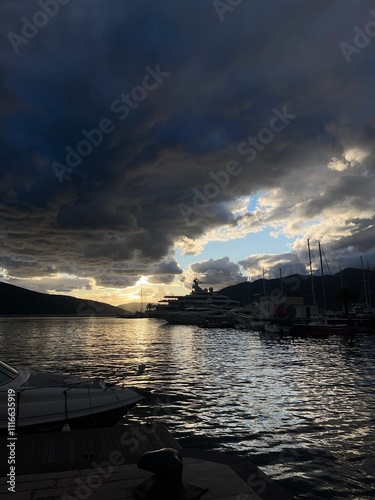 Yacht Porto Montenegro. Elite area of Tivat in Montenegro