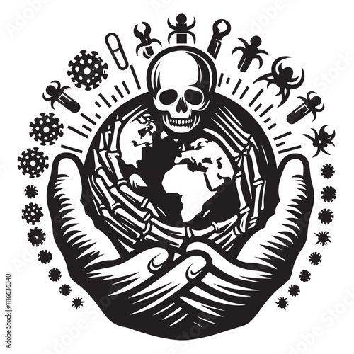 world day of the sick black color vector design white color background