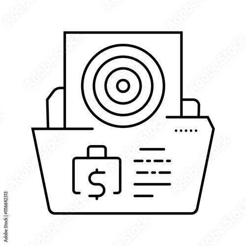 goals budget planning line icon vector. goals budget planning sign. isolated contour symbol black illustration