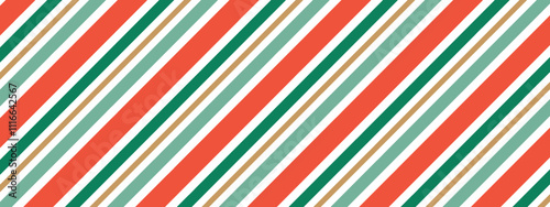 Seamless pattern of Christmas candy canes. Christmas candy cane background with red and green stripes