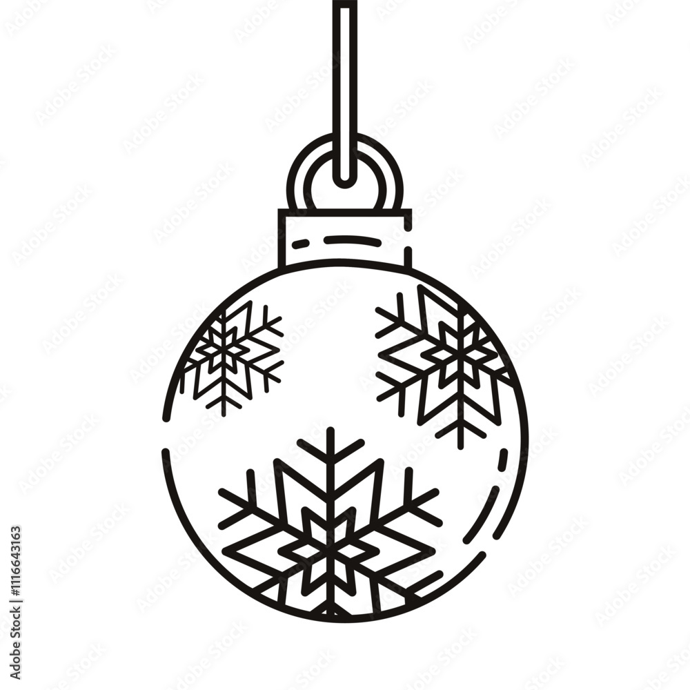 Fototapeta premium Minimalist Christmas ornament with design Vector