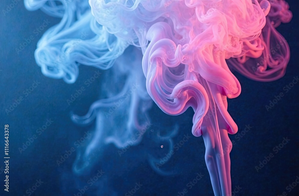 Obraz premium Colorful smoke swirls create a captivating effect in a dynamic party setting, enhancing the festive mood and atmosphere. Generative AI