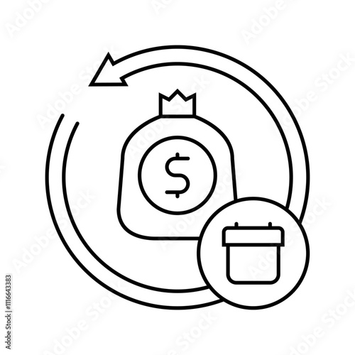 loan repayment budget planning line icon vector. loan repayment budget planning sign. isolated contour symbol black illustration