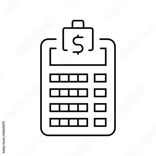 calculator budget planning line icon vector. calculator budget planning sign. isolated contour symbol black illustration