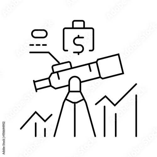 financial forecast budget planning line icon vector. financial forecast budget planning sign. isolated contour symbol black illustration