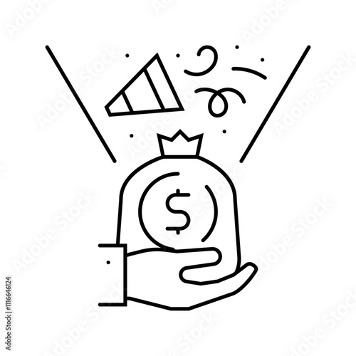 entertainment budget planning line icon vector. entertainment budget planning sign. isolated contour symbol black illustration