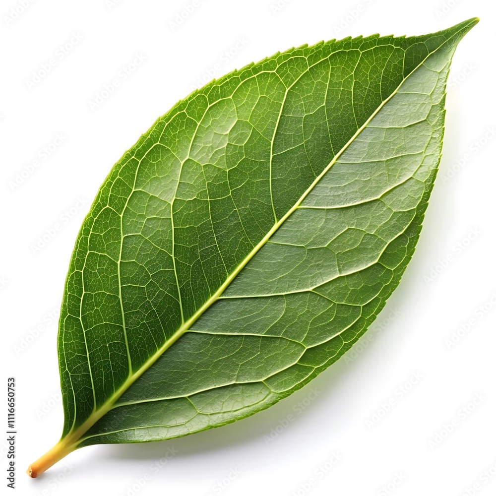Obraz premium green leaf on a white background