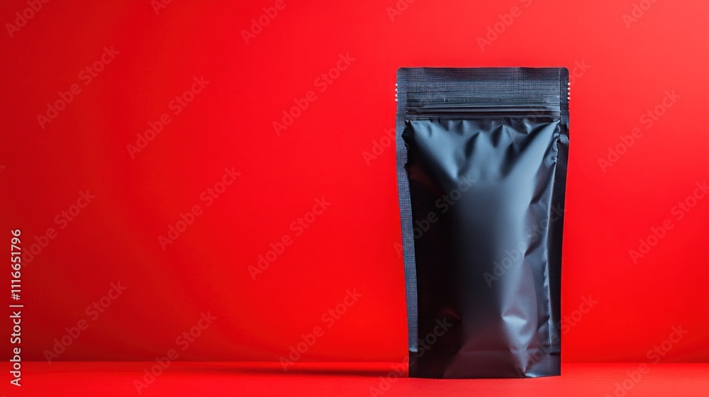 sleek black packaging stands against a bold red backdrop, highlighting its minimalist design. This setup is ideal for product showcasing, branding, and marketing purposes sleek black packaging stands against a bold red backdrop, highlighting its minimalist design. This setup is ideal for product showcasing, branding, and marketing purposes