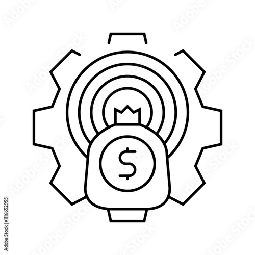 financial goals budget planning line icon vector. financial goals budget planning sign. isolated contour symbol black illustration