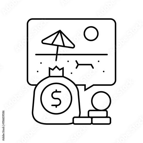 family budgeting budget planning line icon vector. family budgeting budget planning sign. isolated contour symbol black illustration