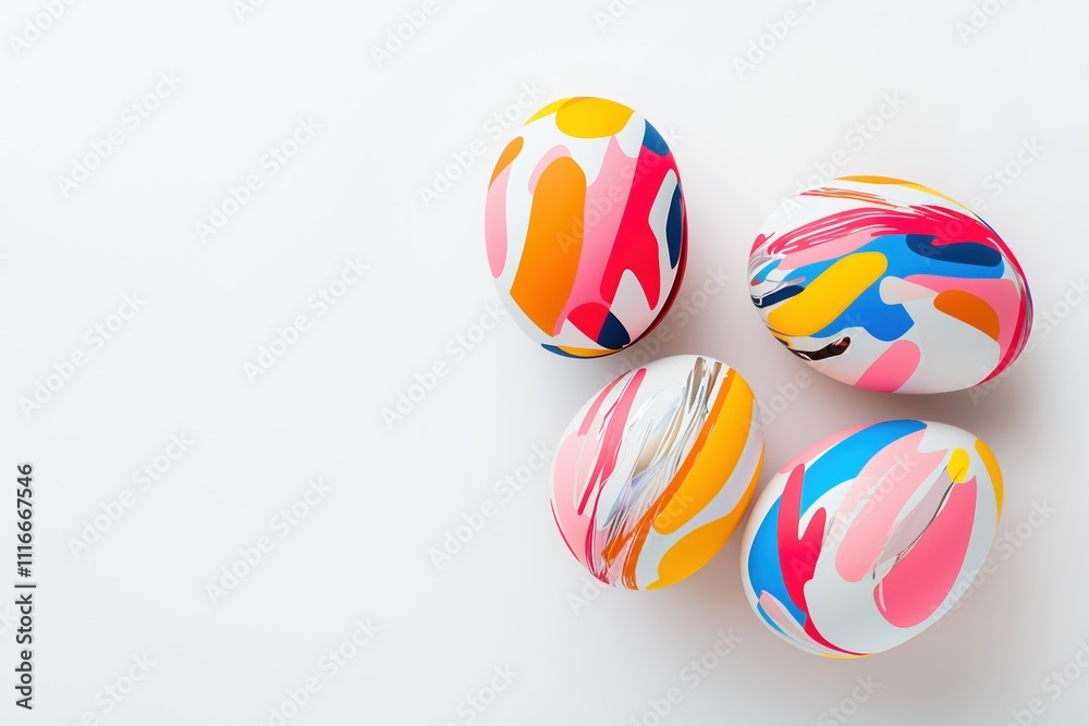 Obraz premium Cute Colored Easter Eggs. Happy Easter!