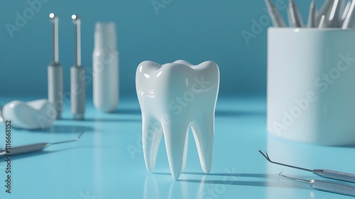 Close-up 3D rendering of dental implant surgery showcasing the step-by-step process of placing a titanium implant in the jawbone with detailed anatomical accuracy