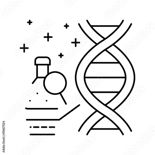 genetic testing cancer treatment line icon vector. genetic testing cancer treatment sign. isolated contour symbol black illustration