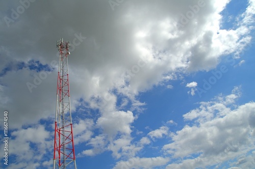 5g  antena tower in the sky