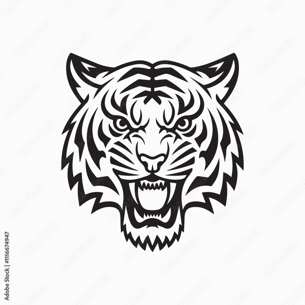 Tiger head silhouette vector Tiger head silhouette vector