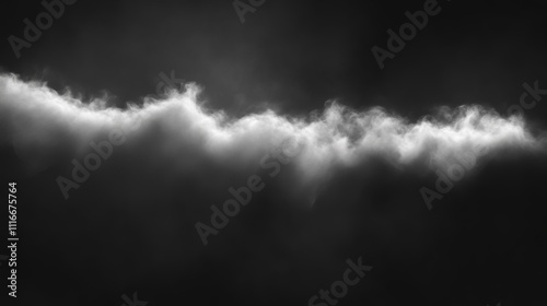 Ethereal smoke trail with light on dark background with copy space photo